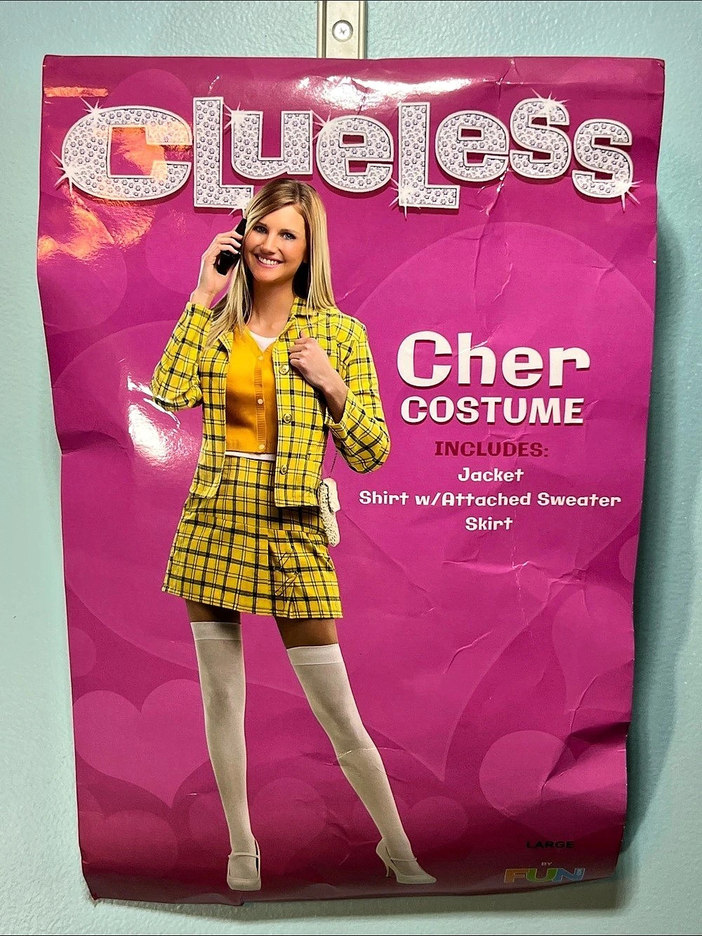 Clueless Cher Costume Yellow Plaid Women Size Large BRAND NEW